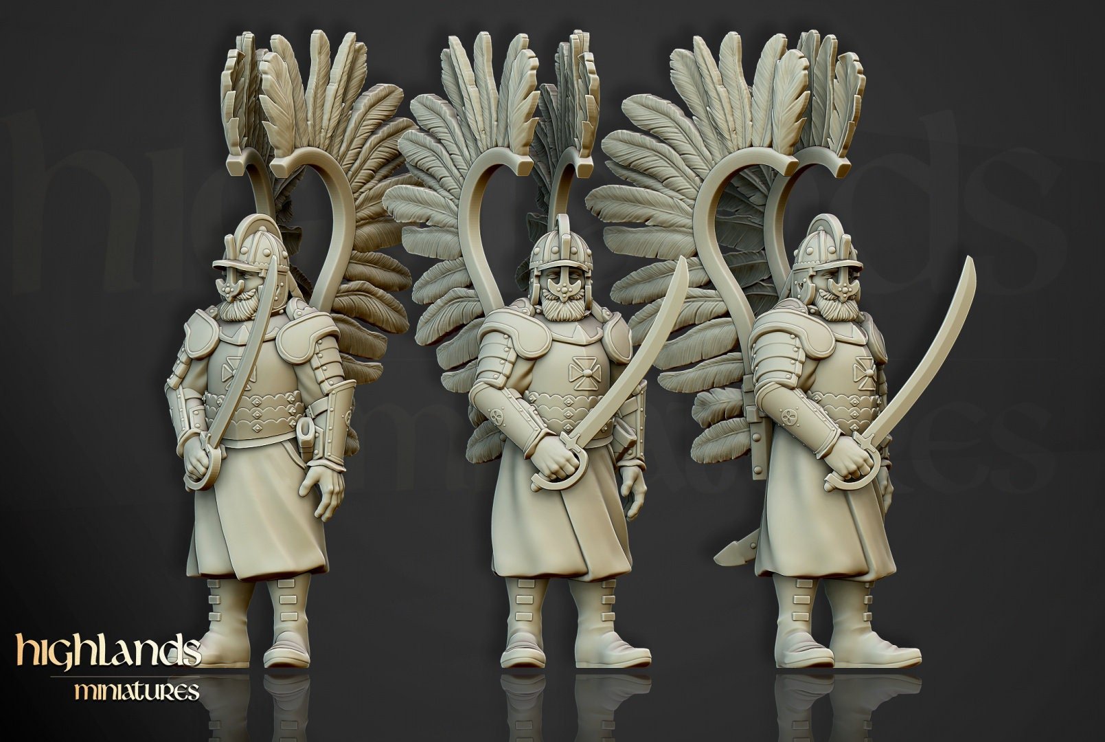 Winged Hussars on Foot - Highlands Miniatures - Sigmarite Boutique