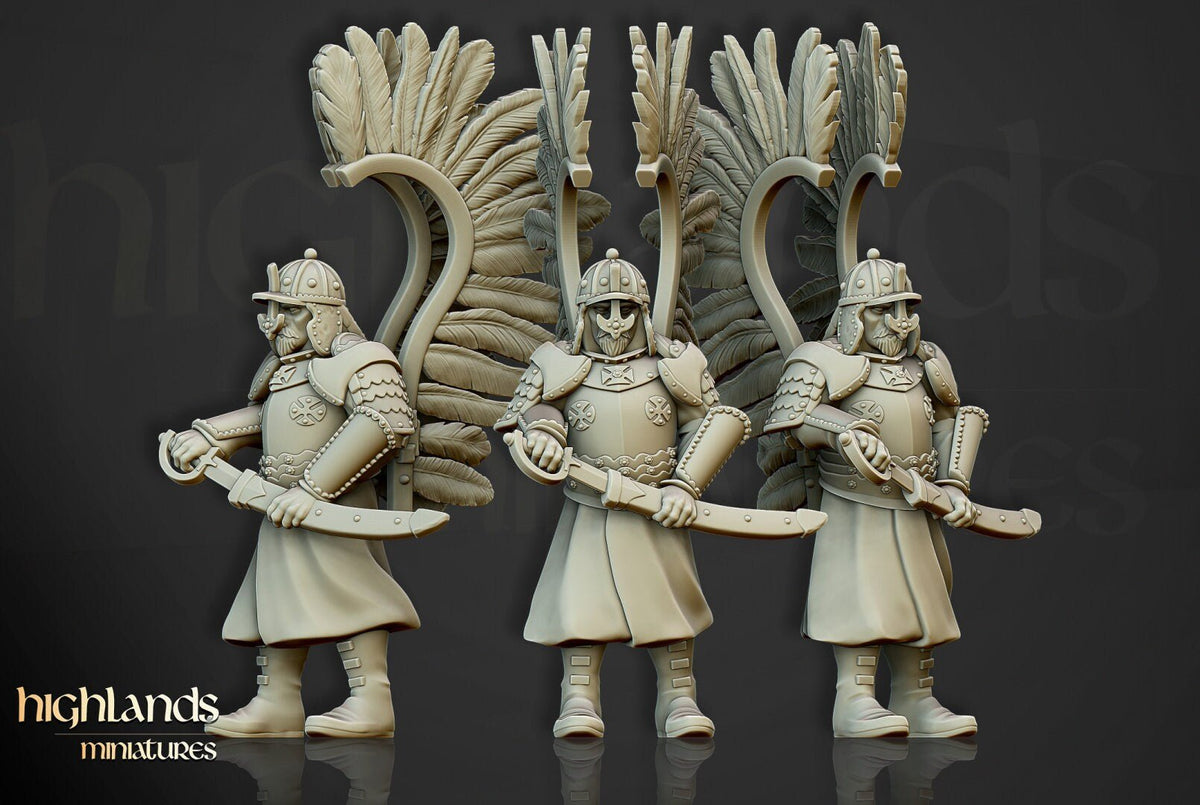 Winged Hussars on Foot - Highlands Miniatures - Sigmarite Boutique