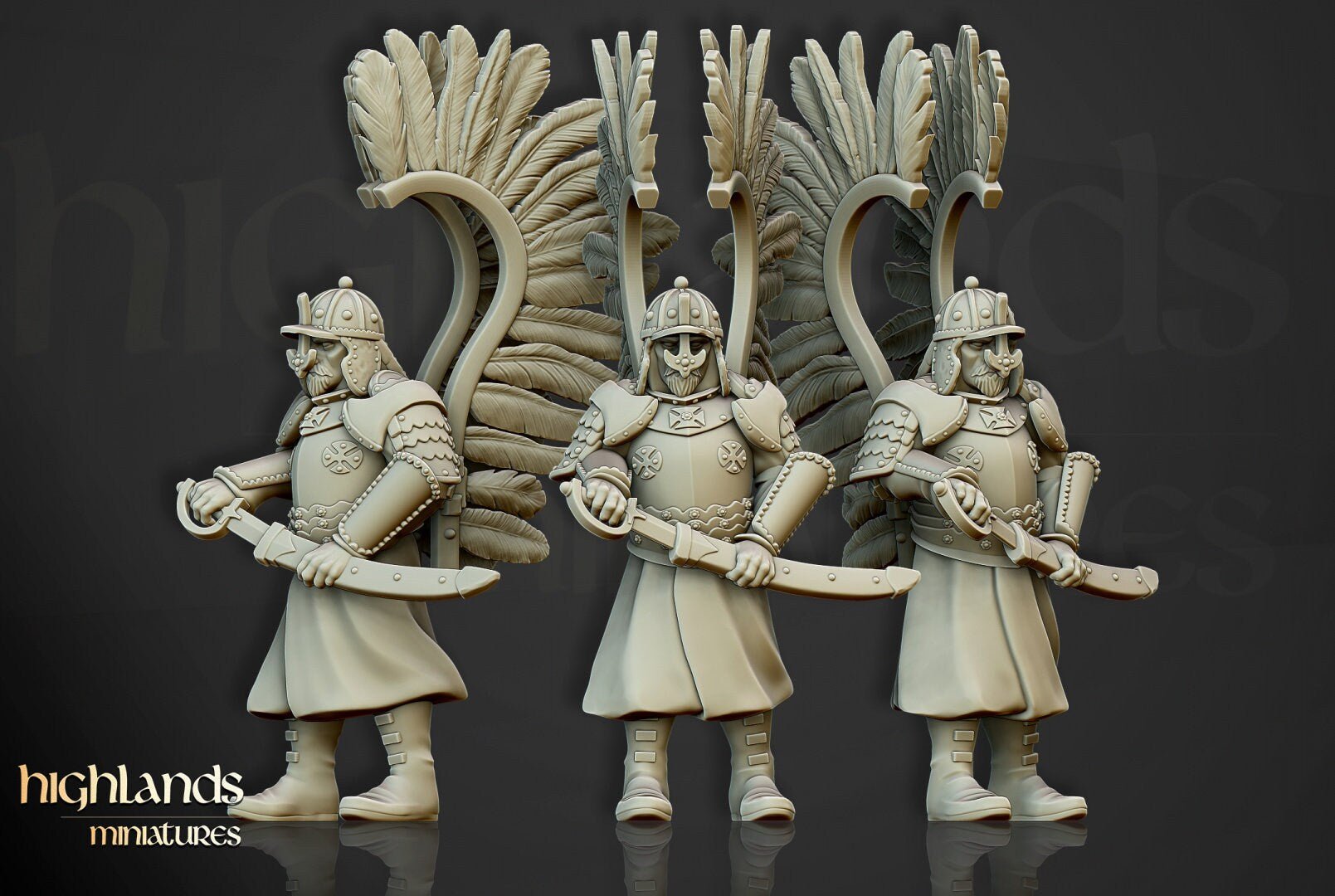 Winged Hussars on Foot - Highlands Miniatures - Sigmarite Boutique