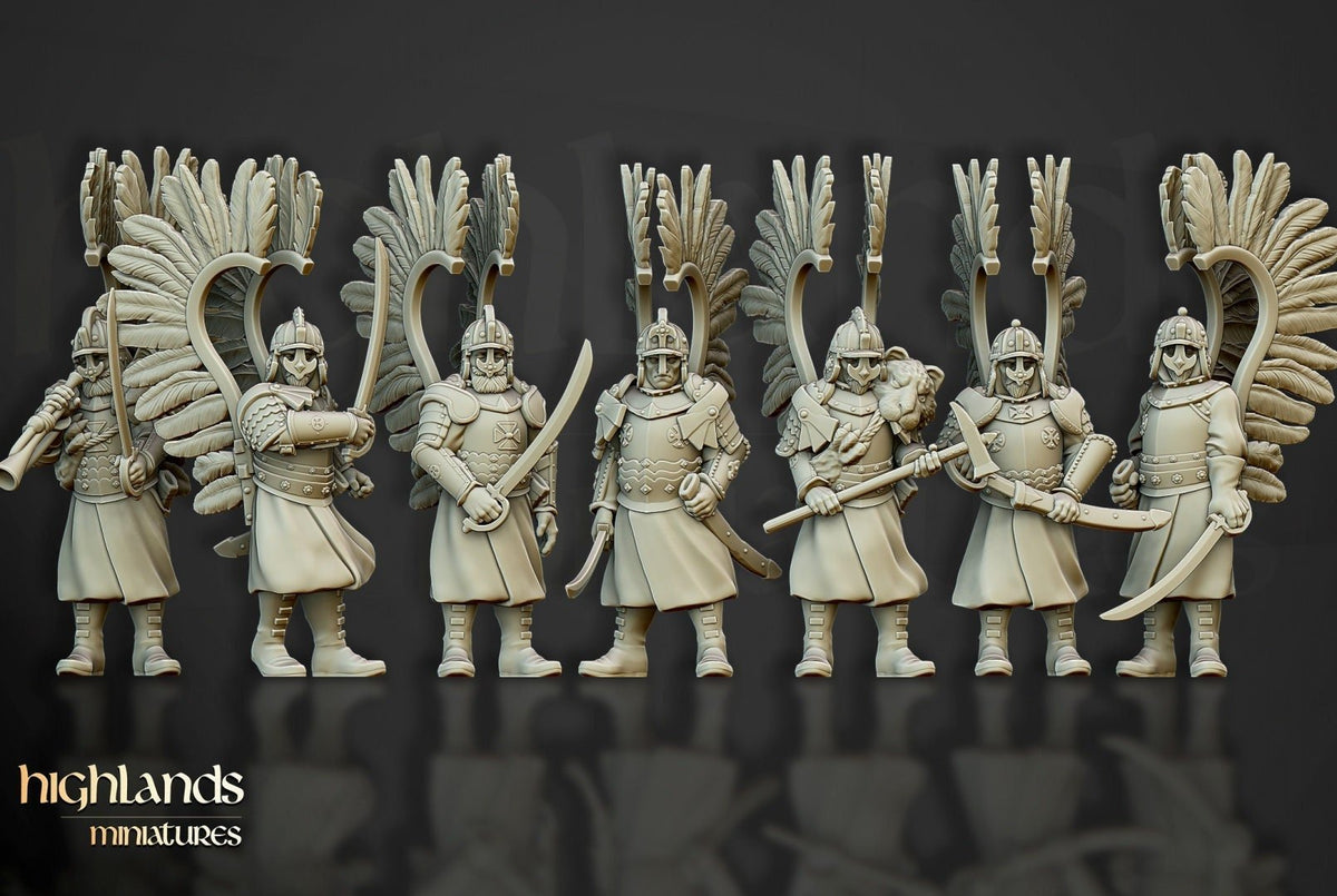 Winged Hussars on Foot - Highlands Miniatures - Sigmarite Boutique
