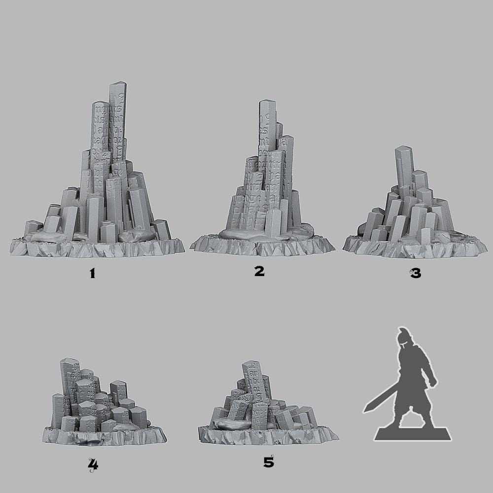 Witcher Crystal Stones - Fantasy Scatter Terrain for DnD, RPGs & 28mm Wargaming Resin Printed Terrain Set - Sigmarite Boutique