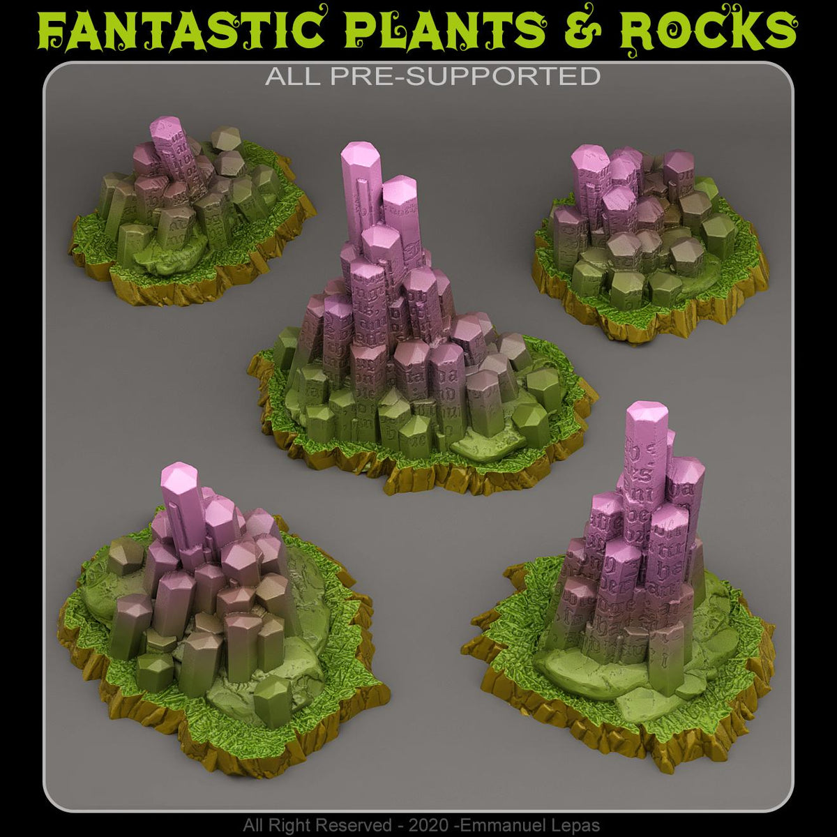 Witcher Crystal Stones - Fantasy Scatter Terrain for DnD, RPGs & 28mm Wargaming Resin Printed Terrain Set - Sigmarite Boutique