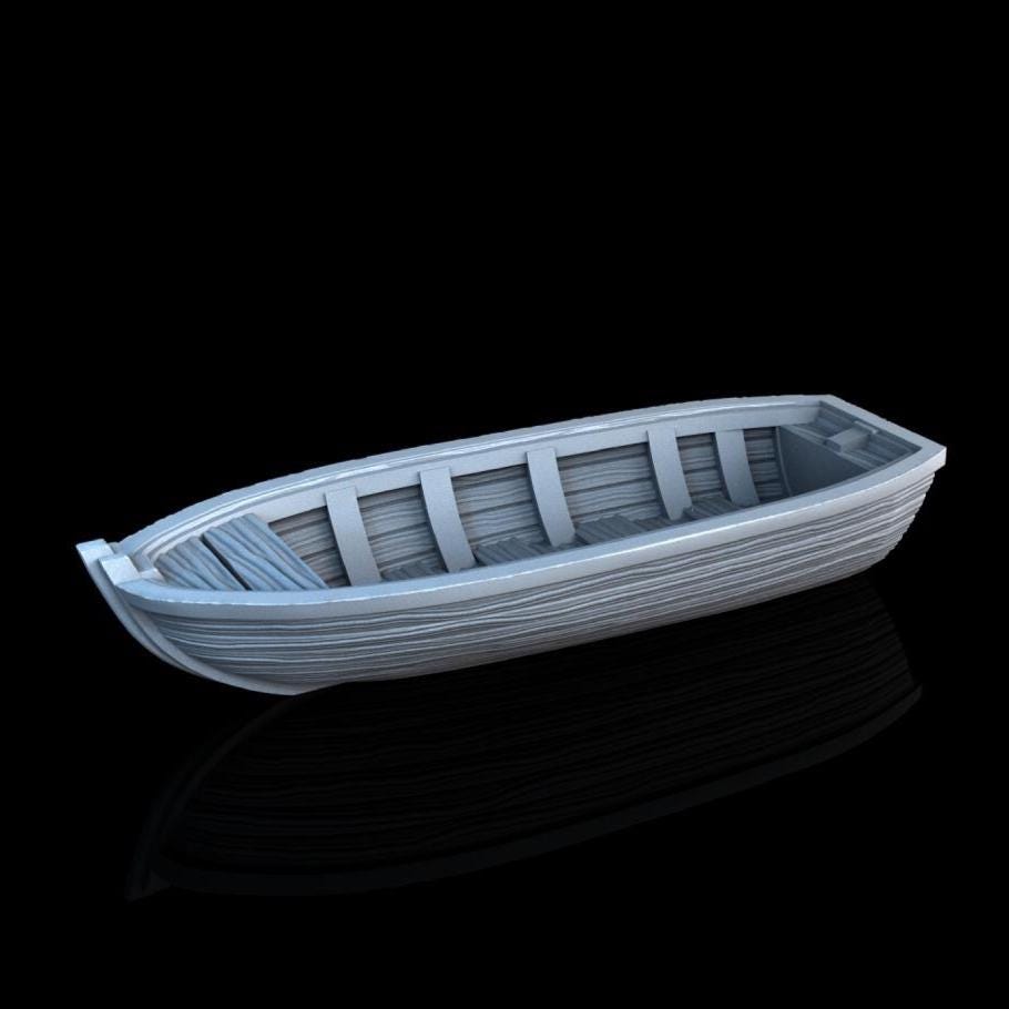 Wooden Rowboat - 28mm Fantasy Scatter Terrain for Wargaming and RPGs - Sigmarite Boutique
