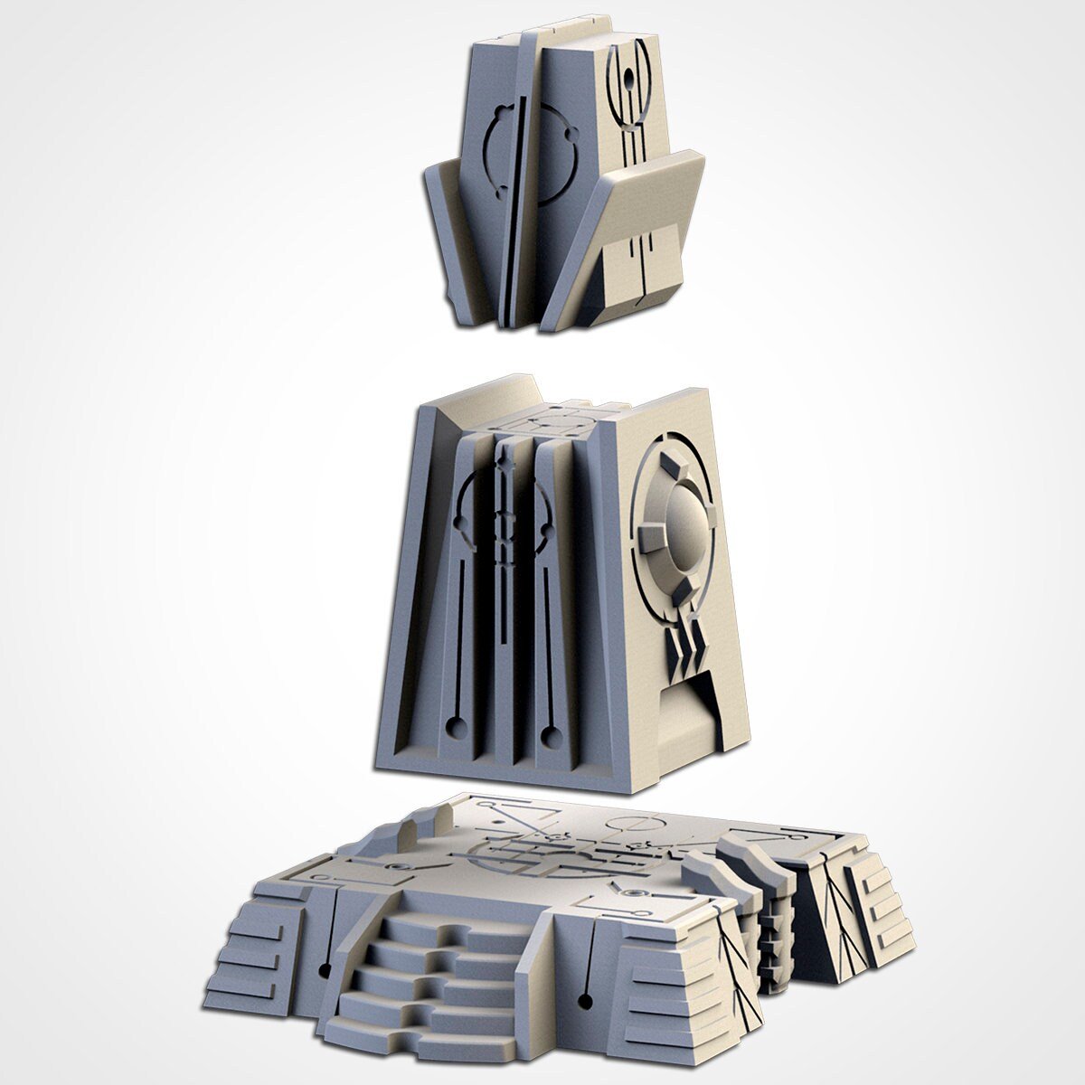 Xenos Pyramids 50% Scale - Scifi Terrain - 3D Printed PLA Plastic - Sigmarite Boutique