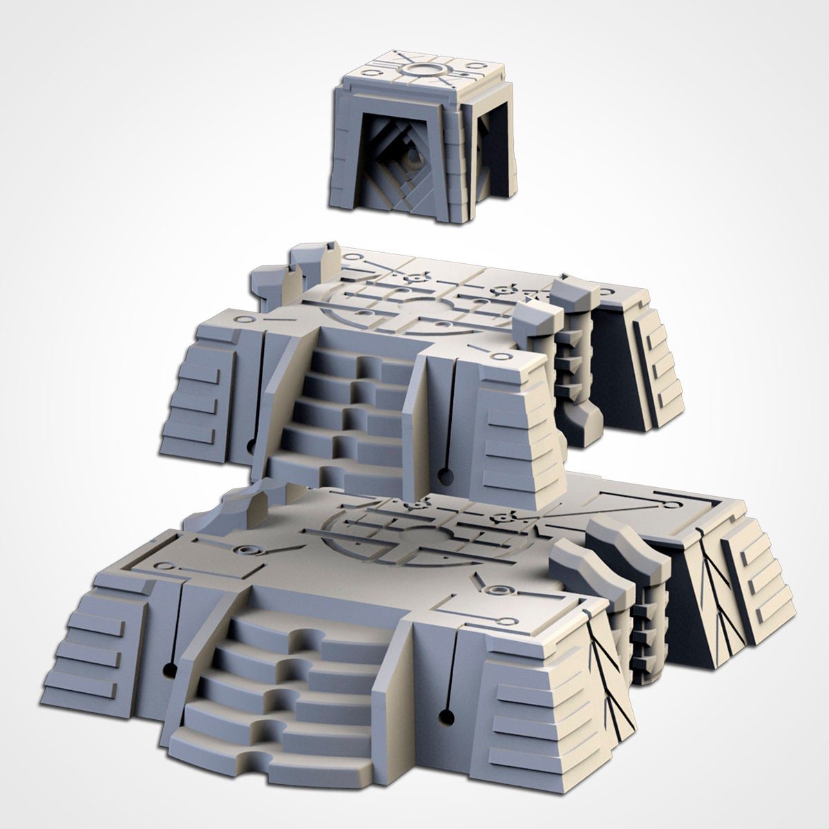 Xenos Pyramids 50% Scale - Scifi Terrain - 3D Printed PLA Plastic - Sigmarite Boutique