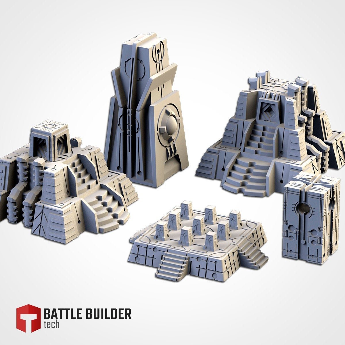 Xenos Pyramids 50% Scale - Scifi Terrain - 3D Printed PLA Plastic - Sigmarite Boutique