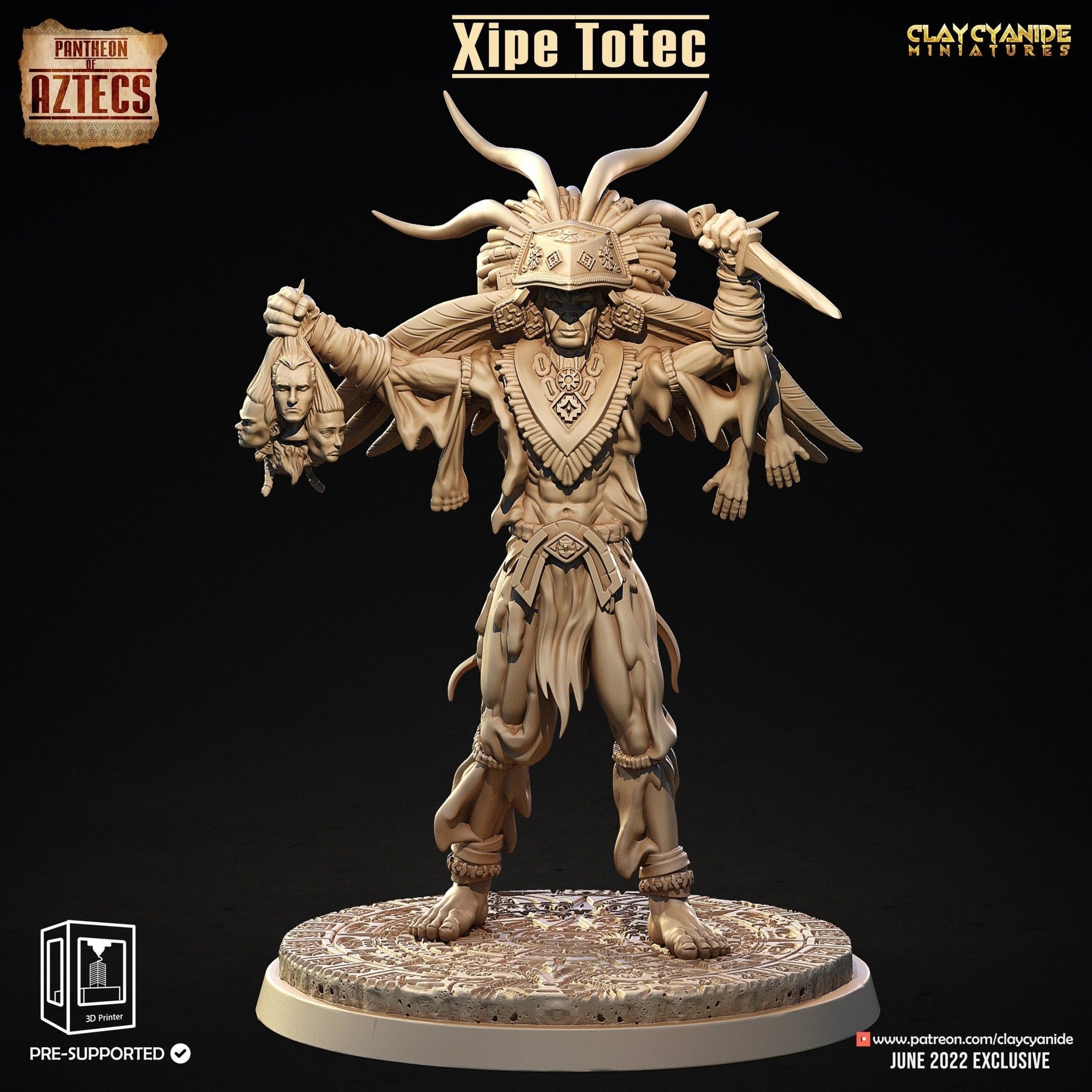 Xipe Totec - Pantheon of the Aztecs - Clay Cyanide - Sigmarite Boutique